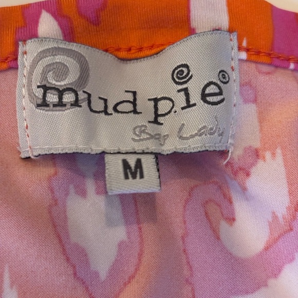 Mud Pie Orange and Pink Scoop neck tank geometric Dress .Women’s Medium - Picture 2 of 16